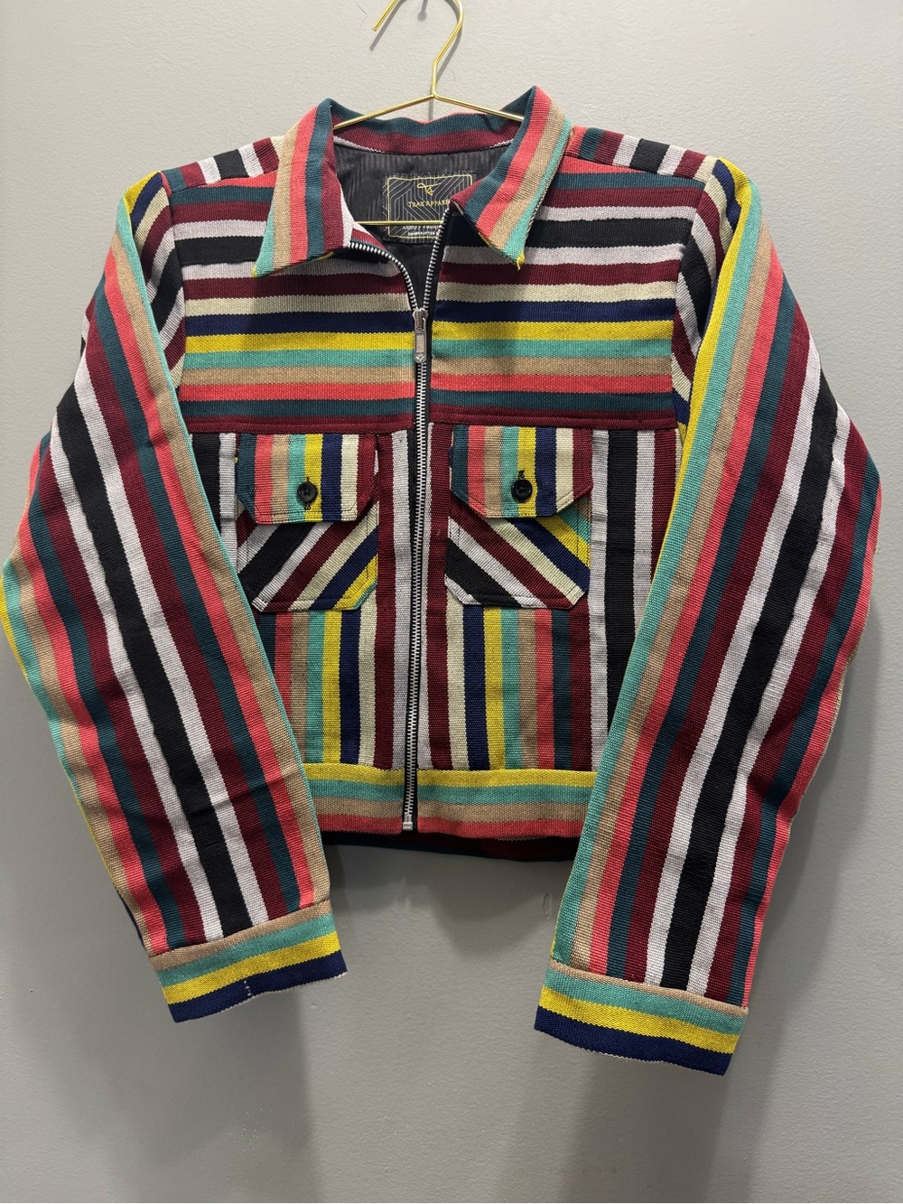 Women Multicolor Striped Zip Jacket - Unbranded